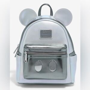 Loungefly Disney100 Platinum Mickey Mouse Mini Backpack EUC